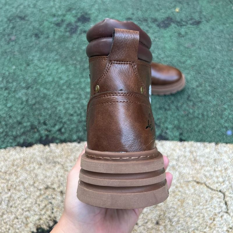 Timberland Men's Brown Leather Padded Collar Lace-Up Boots - Image 9