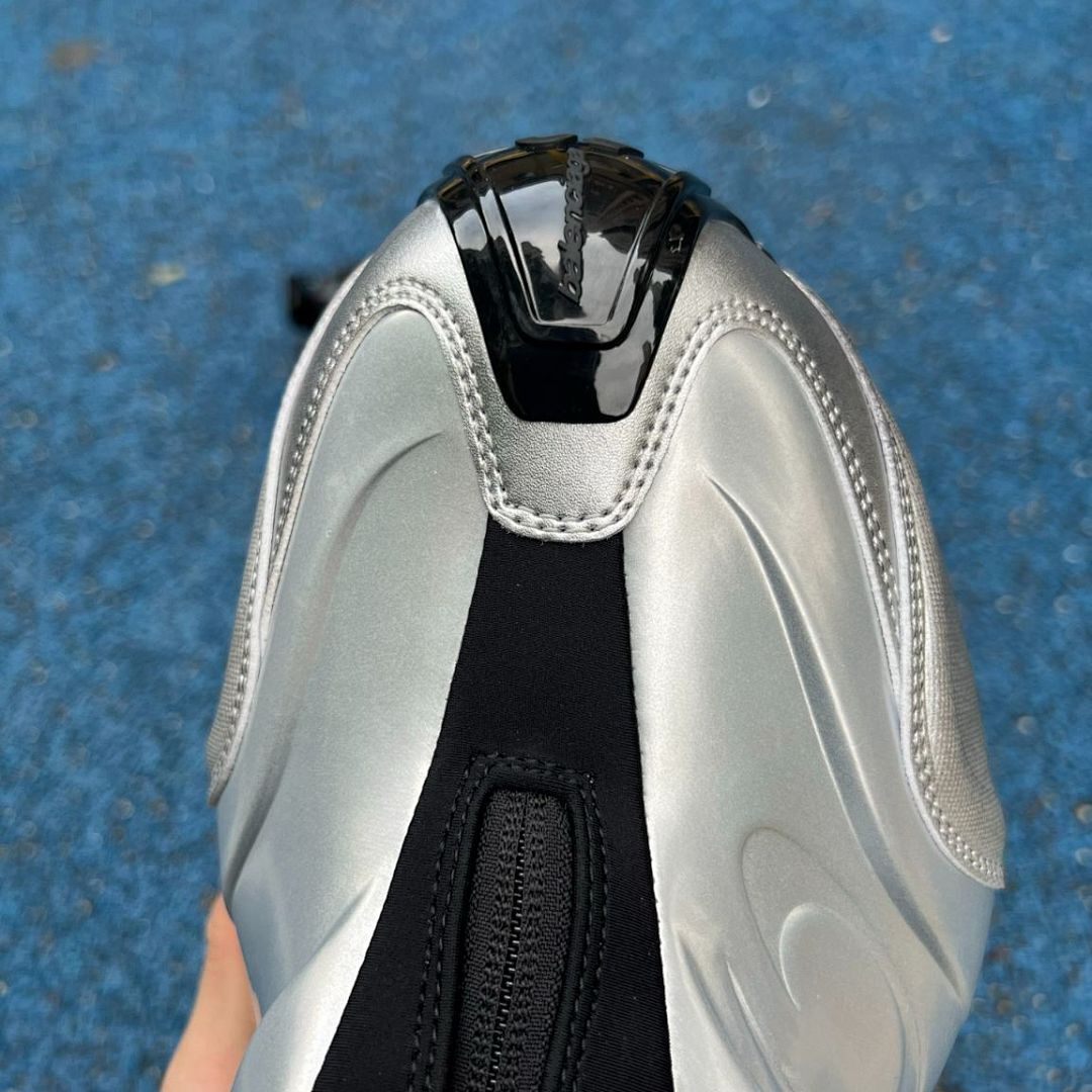 Balenciaga Zen Sneaker 617506 W1702 8100 Metallic Silver Black Luxury Designer Fashion Trainers - Image 4