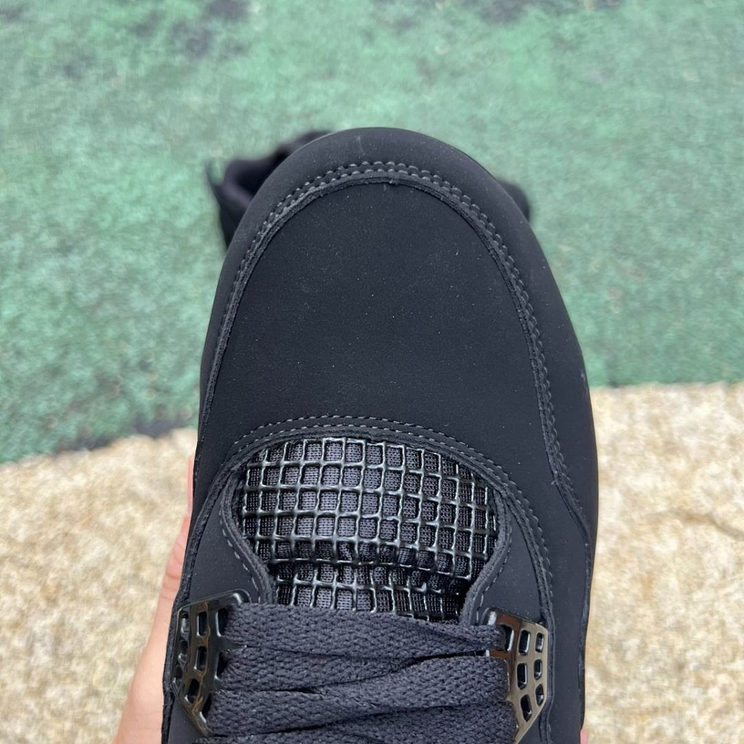 Nike Air Jordan 4 Retro Cleats Triple Black Men's Baseball Football Spikes - Image 4
