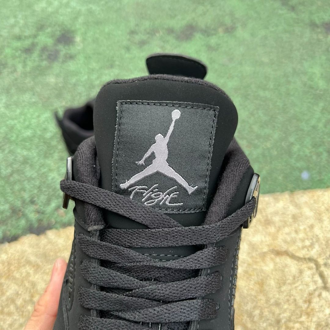 Nike Air Jordan 4 Retro Cleats Triple Black Men's Baseball Football Spikes - Image 5