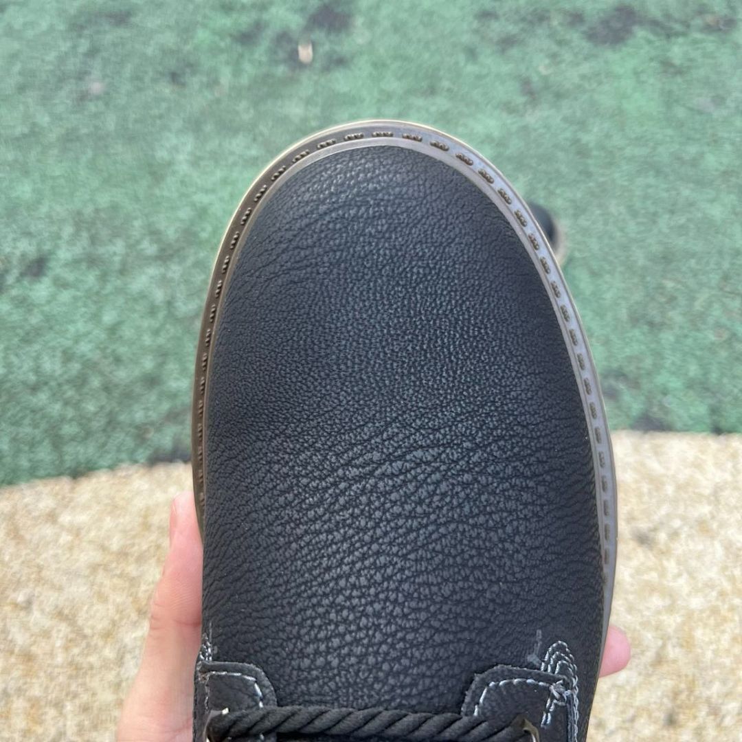 Black Men's Fashion Ankle Boots - Lace-Up Casual & Workwear Footwear with Tan Sole - Image 4