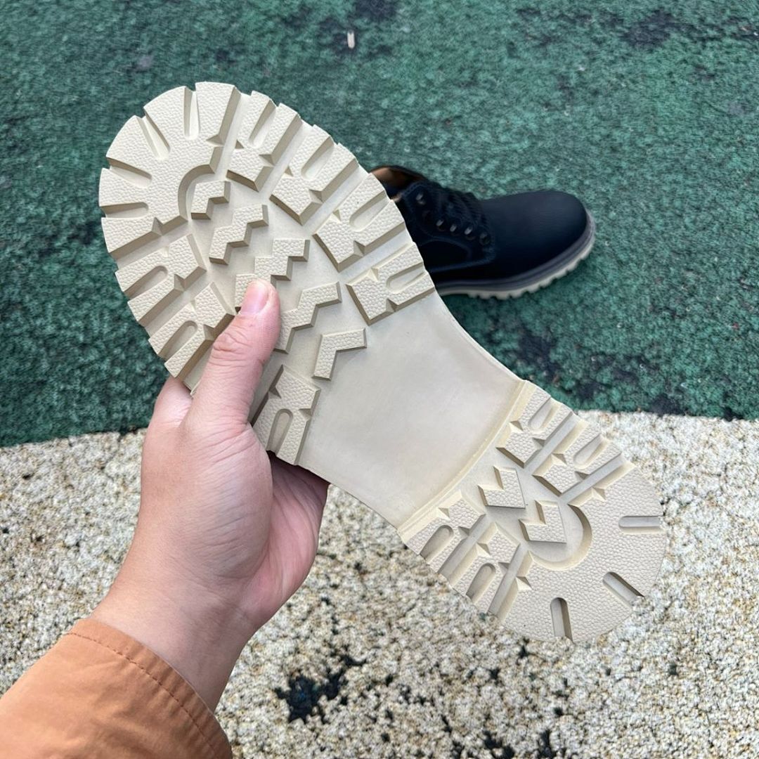 Black Men's Fashion Ankle Boots - Lace-Up Casual & Workwear Footwear with Tan Sole - Image 6