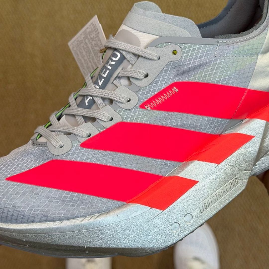 Adidas Adizero Adios Pro 3 Lightstrike Pro Running Shoes Grey Six Solar Red Carbon GW5467 - Image 5