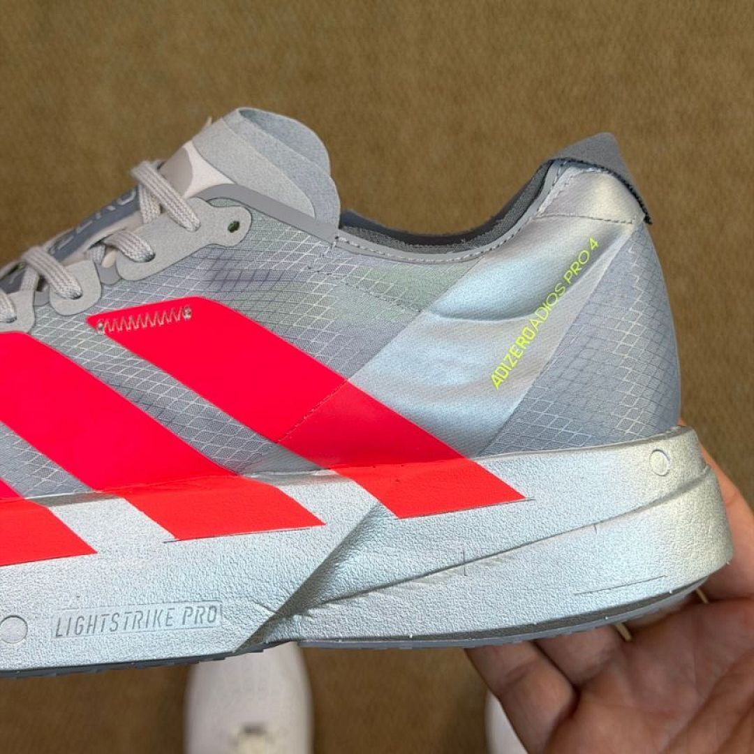 Adidas Adizero Adios Pro 3 Lightstrike Pro Running Shoes Grey Six Solar Red Carbon GW5467 - Image 6
