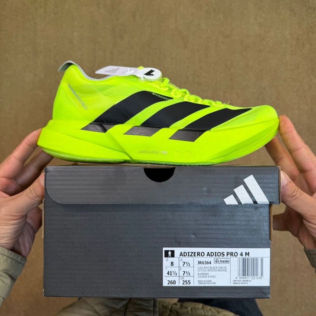 Adidas Adizero Adios Pro 3 Running Shoes Solar Yellow Core Black Lightstrike Pro Marathon Race Performance Training Sneakers (HQ3511) - Image 3