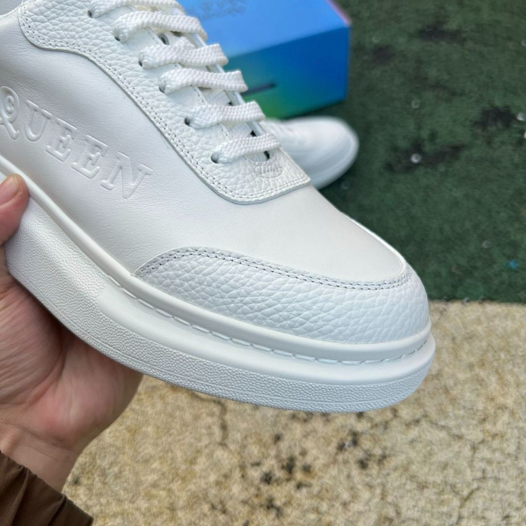Alexander McQueen Oversized Sneaker White Leather Platform Trainers 553770 WHGP7 9000 - Image 3