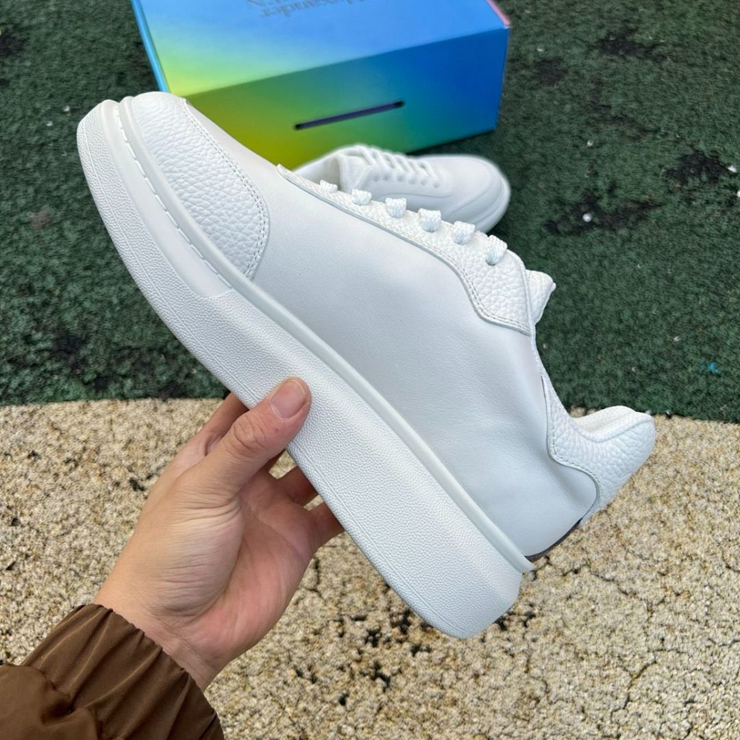 Alexander McQueen Oversized Sneaker White Leather Platform Trainers 553770 WHGP7 9000 - Image 7