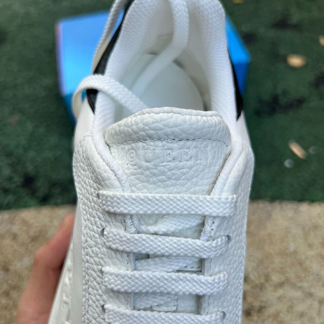 Alexander McQueen Oversized Sneaker White Leather Black Heel Tab 553770 WHGP7 9061 - Image 5