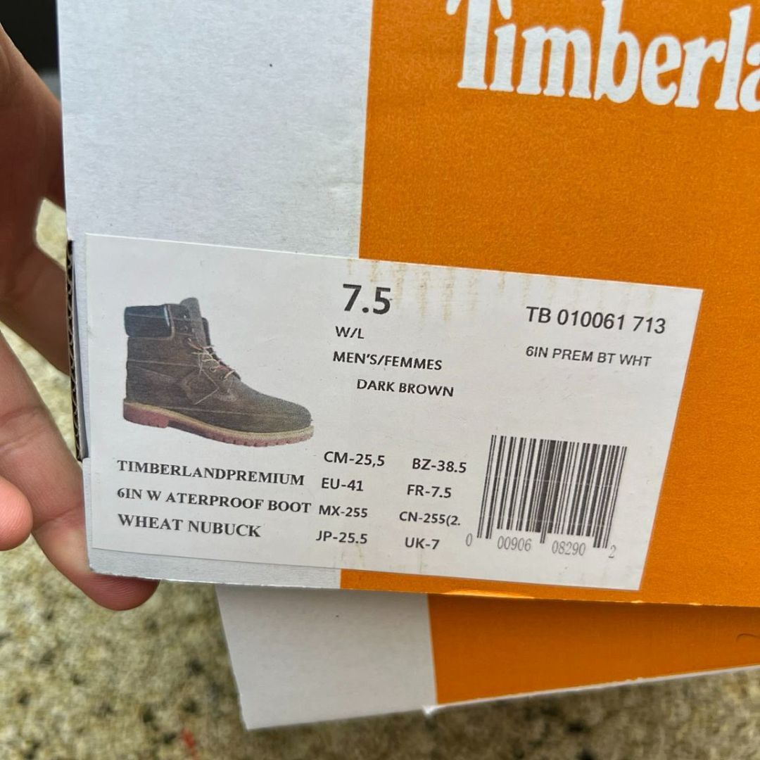 Timberland Men's 6-Inch Premium Waterproof Boots Dark Brown Nubuck Red Lug Sole A10001 - Image 2