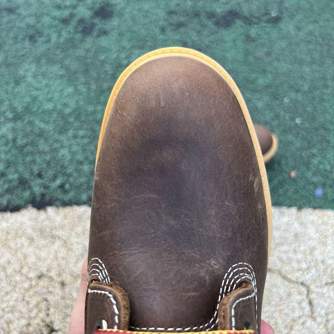 Timberland Men's 6-Inch Premium Waterproof Boots Dark Brown Nubuck Red Lug Sole A10001 - Image 4