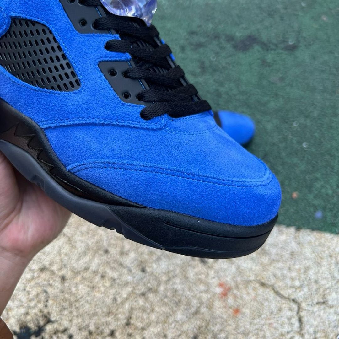 Jordan 5 Retro Blue Suede Game Royal Black Men's Sneakers 136027-401 - Image 3