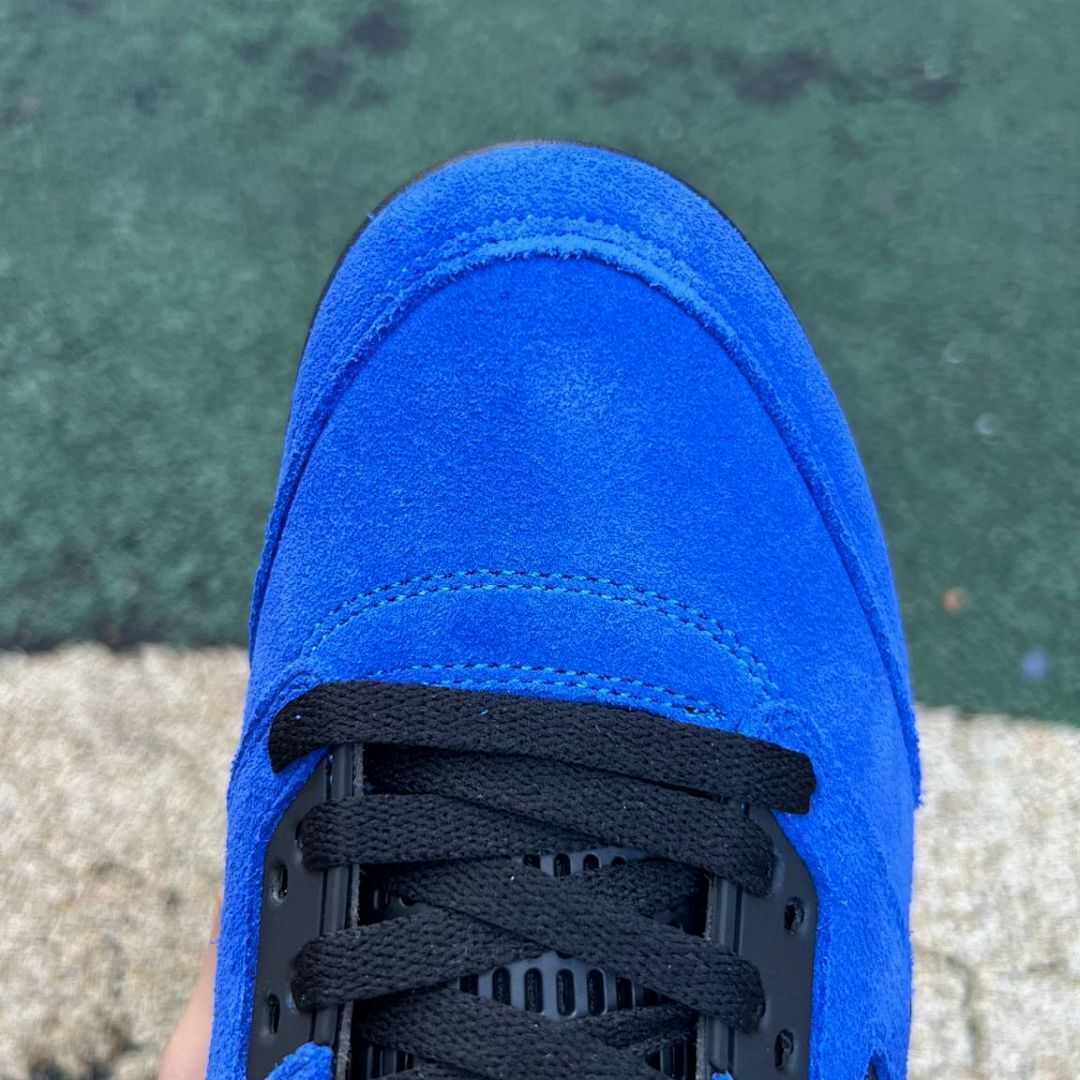 Jordan 5 Retro Blue Suede Game Royal Black Men's Sneakers 136027-401 - Image 4