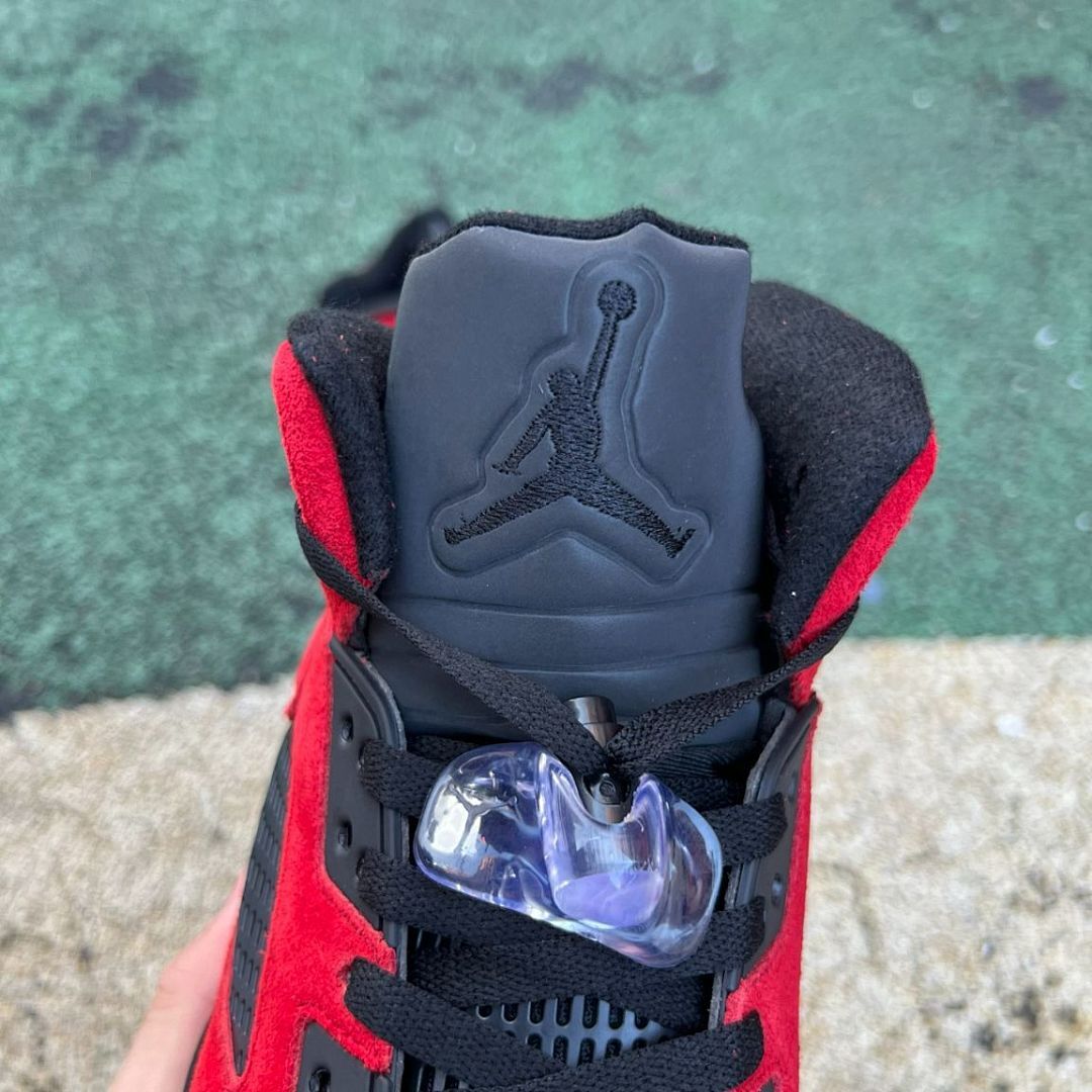 Air Jordan 5 Retro Raging Bull DD0587-600 Men's Varsity Red Suede Black Icy Sole Sneakers - Image 5