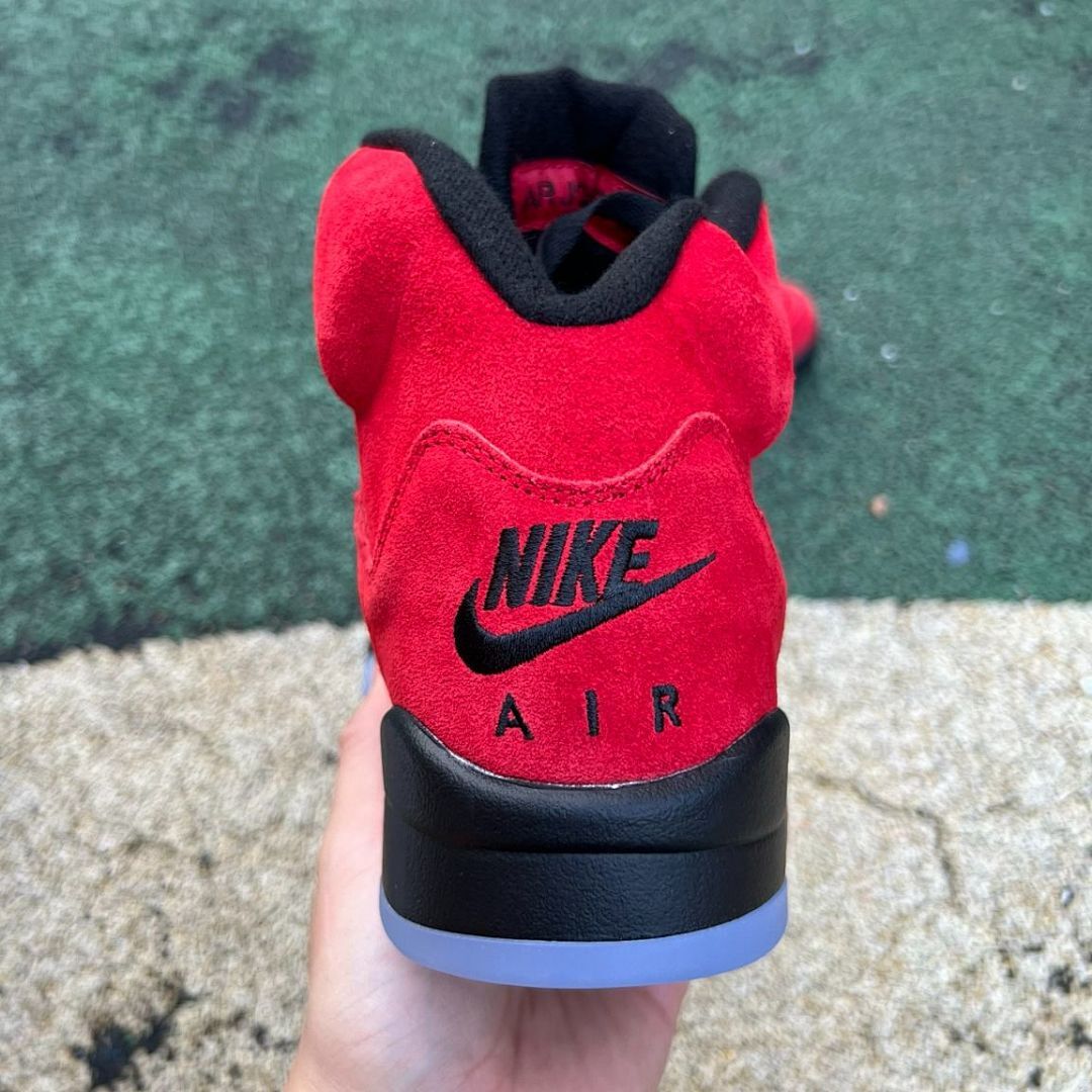 Air Jordan 5 Retro Raging Bull DD0587-600 Men's Varsity Red Suede Black Icy Sole Sneakers - Image 8