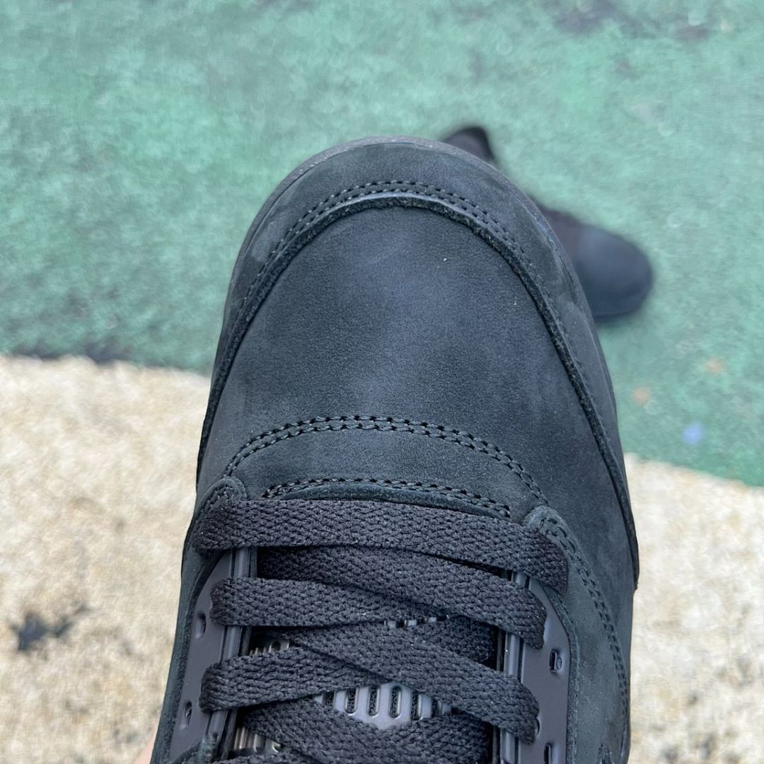 Air Jordan 5 Retro Black Cat CU6675-006 Men's Shoes Triple Black Stealth Premium Nubuck Basketball Sneakers - Image 4