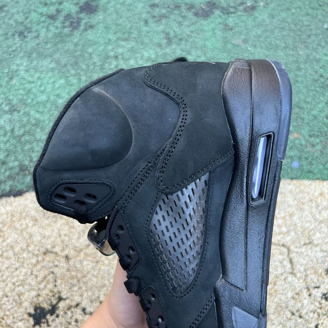 Air Jordan 5 Retro Black Cat CU6675-006 Men's Shoes Triple Black Stealth Premium Nubuck Basketball Sneakers - Image 6