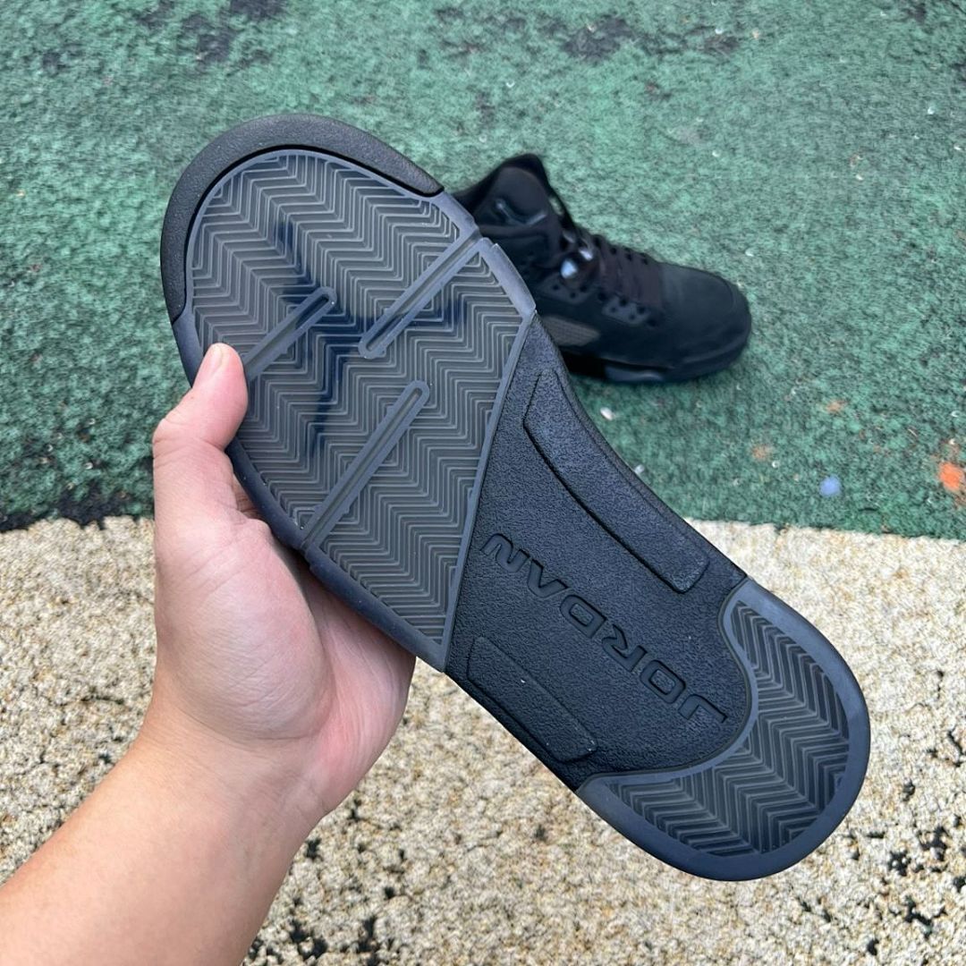 Air Jordan 5 Retro Black Cat CU6675-006 Men's Shoes Triple Black Stealth Premium Nubuck Basketball Sneakers - Image 7