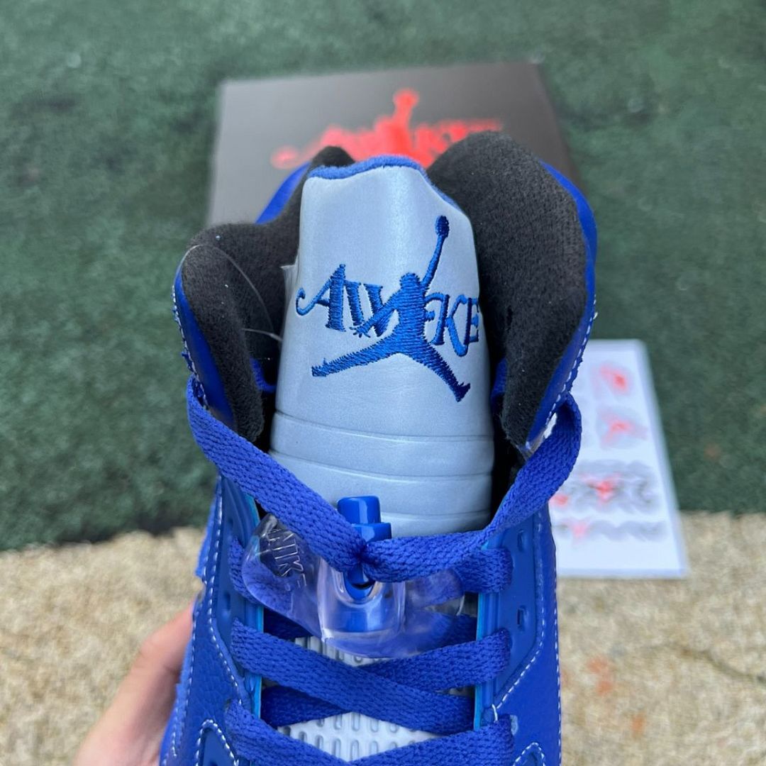 Awake NY x Air Jordan 5 Retro Sport Blue Game Royal Sneakers FJ1621-400 - Image 8