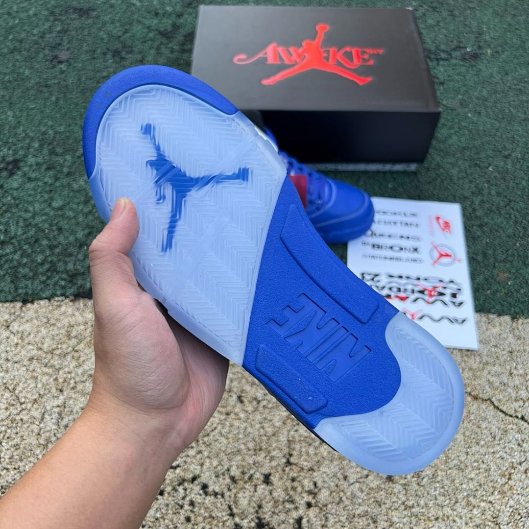 Awake NY x Air Jordan 5 Retro Sport Blue Game Royal Sneakers FJ1621-400 - Image 10