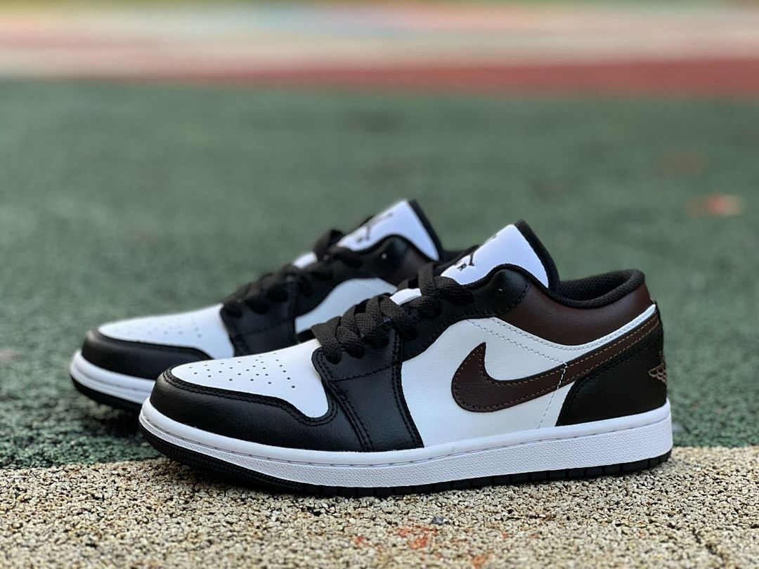 Nike Air Jordan 1 Low Black White Palomino Espresso Brown Sneakers Shoes Men's 553558-070