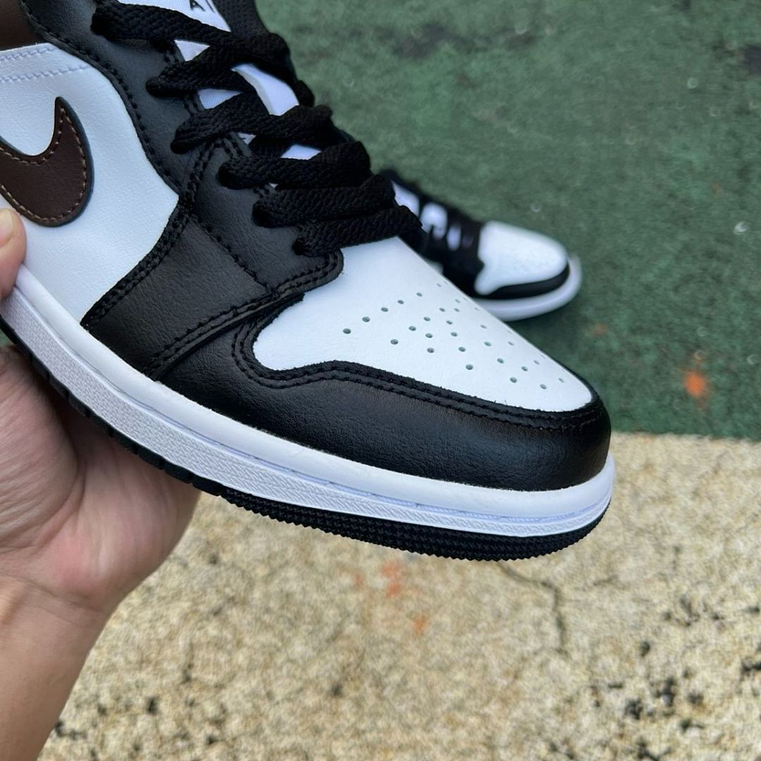 Nike Air Jordan 1 Low Black White Palomino Espresso Brown Sneakers Shoes Men's 553558-070 - Image 3