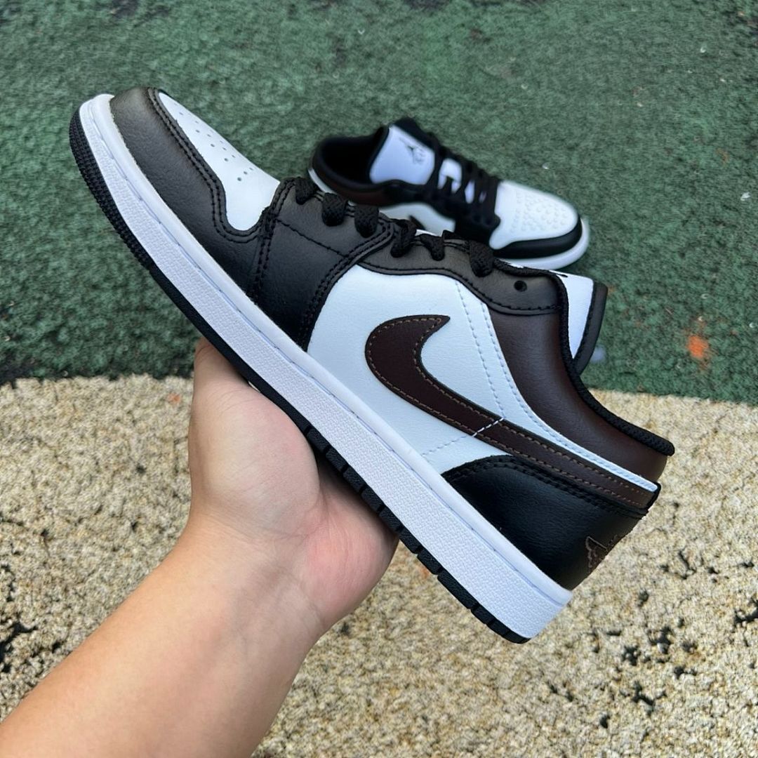 Nike Air Jordan 1 Low Black White Palomino Espresso Brown Sneakers Shoes Men's 553558-070 - Image 7