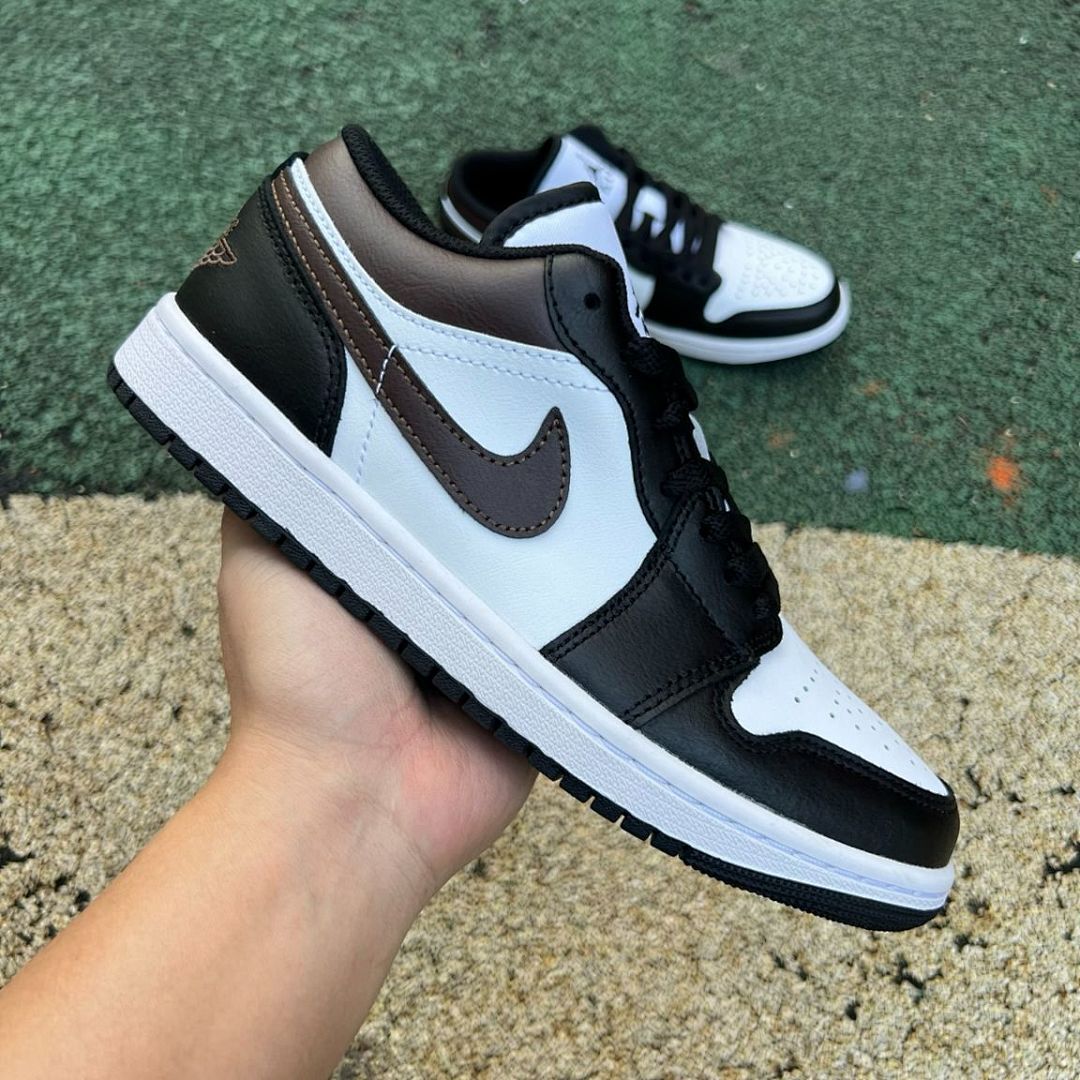 Nike Air Jordan 1 Low Black White Palomino Espresso Brown Sneakers Shoes Men's 553558-070 - Image 9