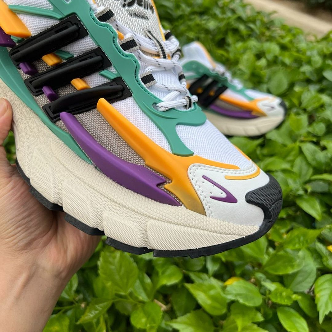 Adidas Response CL Cloud White Collegiate Green Orange Purple Sneakers Running Shoes IE7157 - Image 3