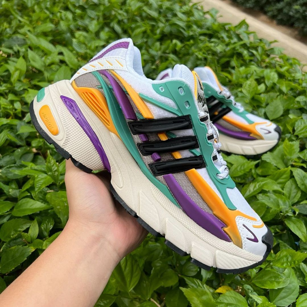 Adidas Response CL Cloud White Collegiate Green Orange Purple Sneakers Running Shoes IE7157 - Image 4