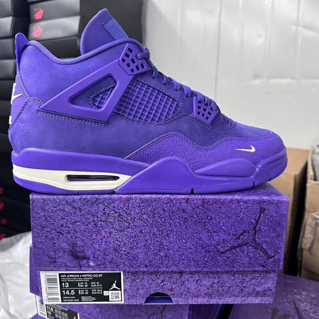Air Jordan 4 Retro OG BP Purple Youth Sneakers HF4340-500