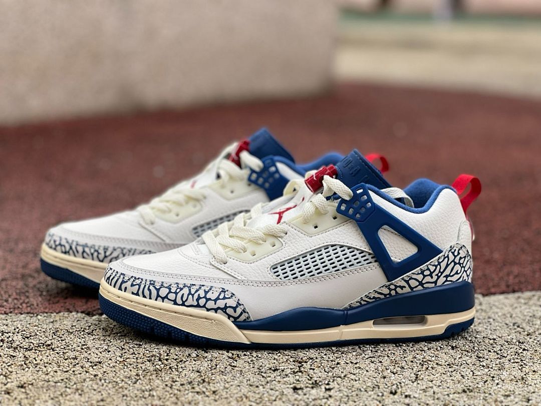 Air Jordan Spizike Low 'Deep Royal Blue' White Varsity Red Men's Sneakers FQ3606-100