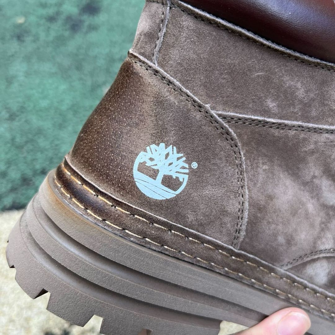 Timberland Men's Dark Brown Nubuck Waterproof Ankle Boots Stacked Lug Sole - Image 3