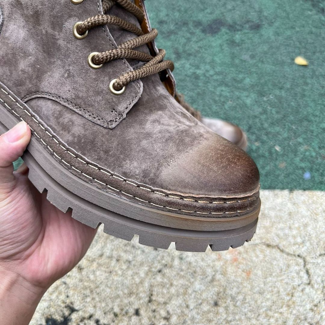 Timberland Men's Dark Brown Nubuck Waterproof Ankle Boots Stacked Lug Sole - Image 4