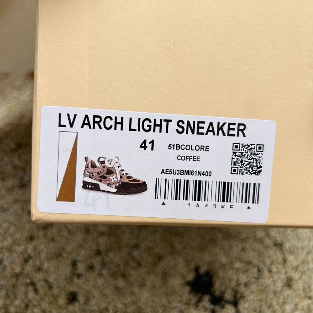 Louis Vuitton LV Trainer Sneaker Men's Brown Python-Effect Leather & Mesh Low Top Luxury Shoes - Image 2