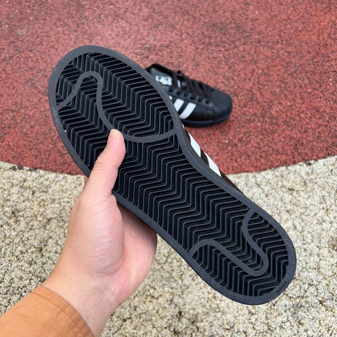Adidas Superstar Black White Shell Toe Sneakers Black Sole - Image 5