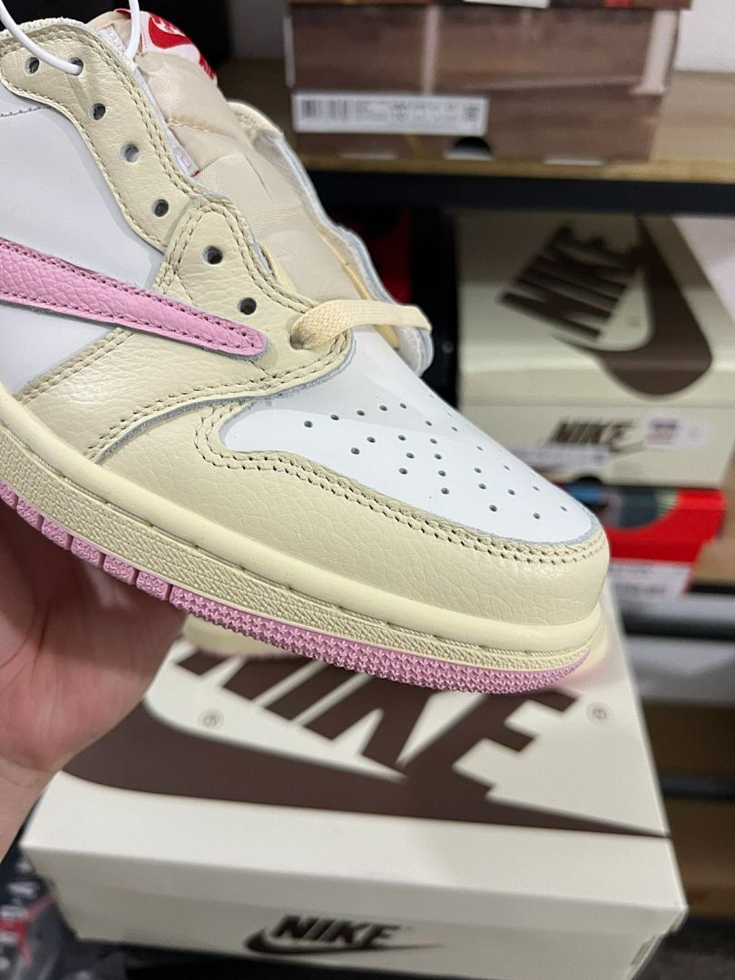 Nike Air Jordan 1 Low OG Travis Scott Sail Pink White Sneakers - Image 5