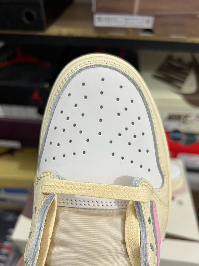 Nike Air Jordan 1 Low OG Travis Scott Sail Pink White Sneakers - Image 6