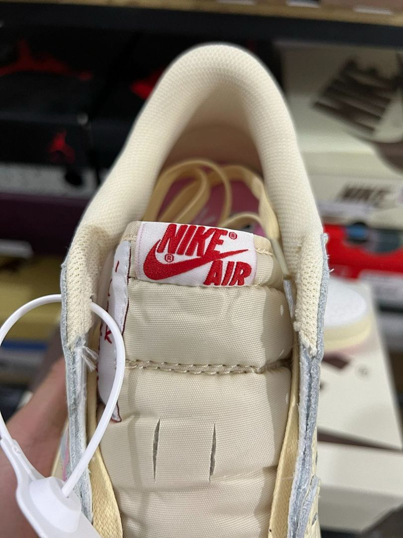 Nike Air Jordan 1 Low OG Travis Scott Sail Pink White Sneakers - Image 7