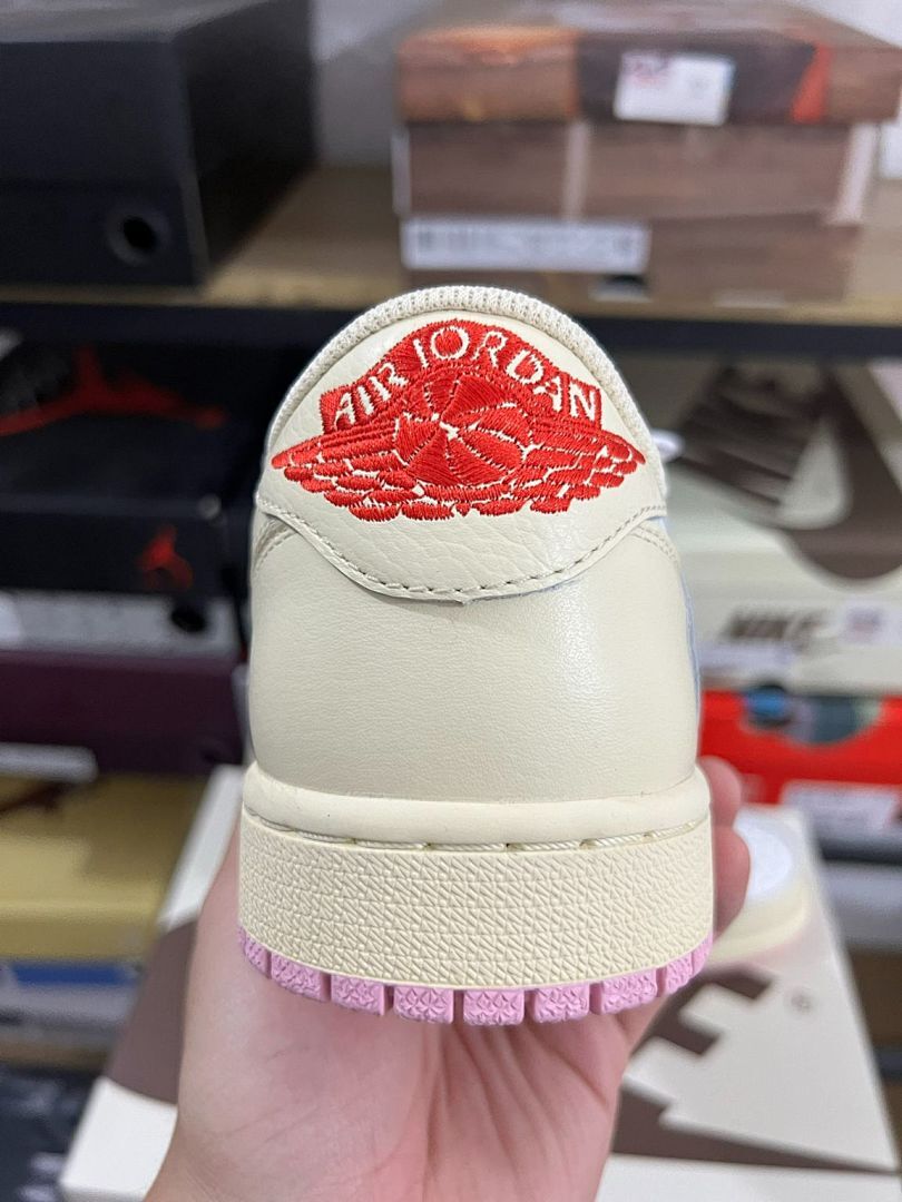 Nike Air Jordan 1 Low OG Travis Scott Sail Pink White Sneakers - Image 10