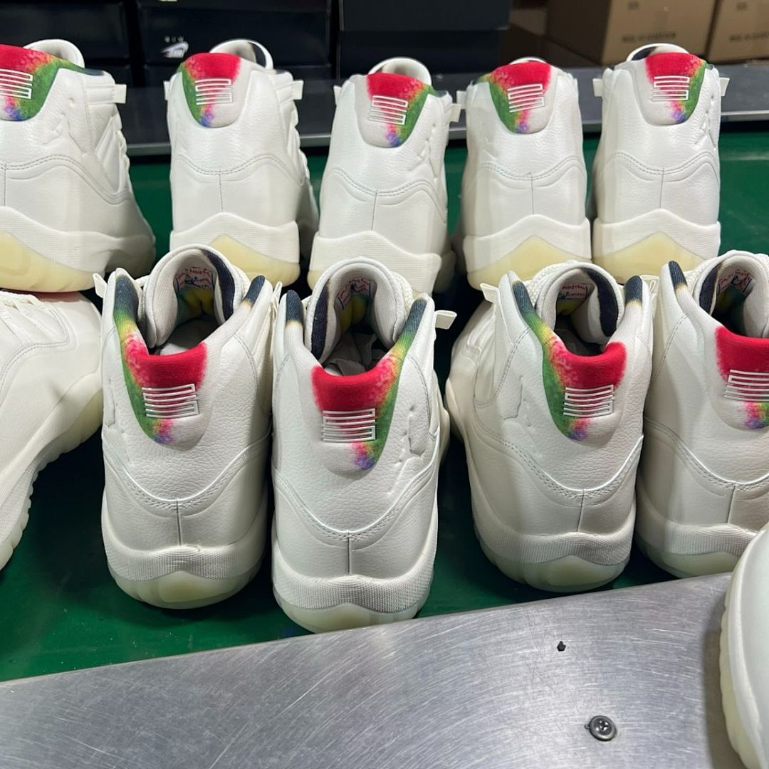 Air Jordan 11 Retro Craft White Tumbled Leather Multi-Color 23 - Image 4
