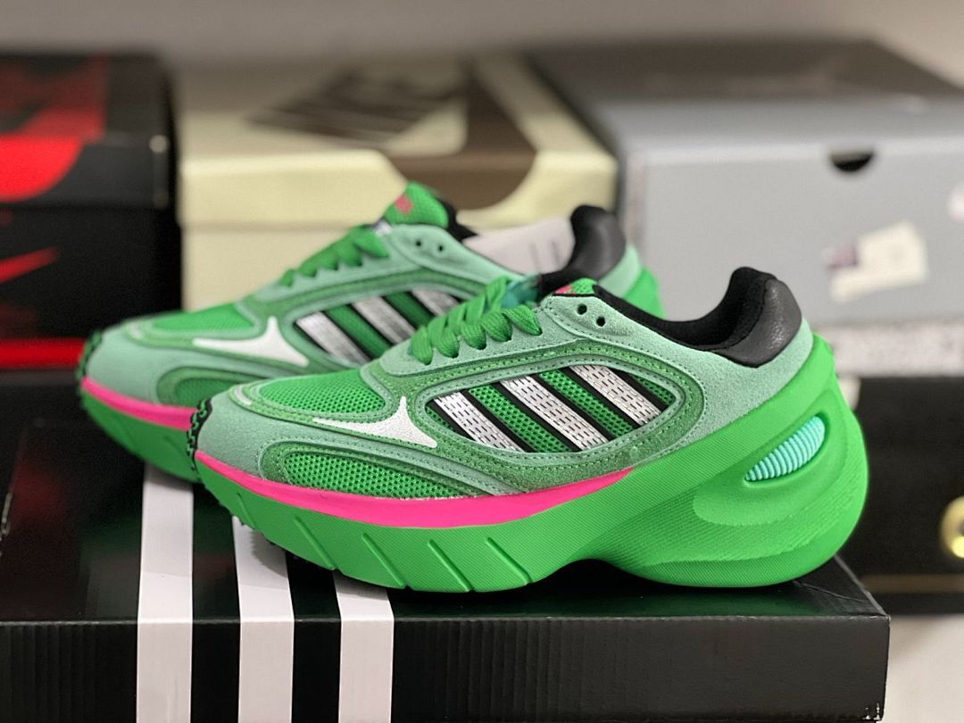 Adidas Response CL Pulse Mint Core Black Shock Pink (GW1244) Men's Women's Green Pink Neon Sneakers - Image 10