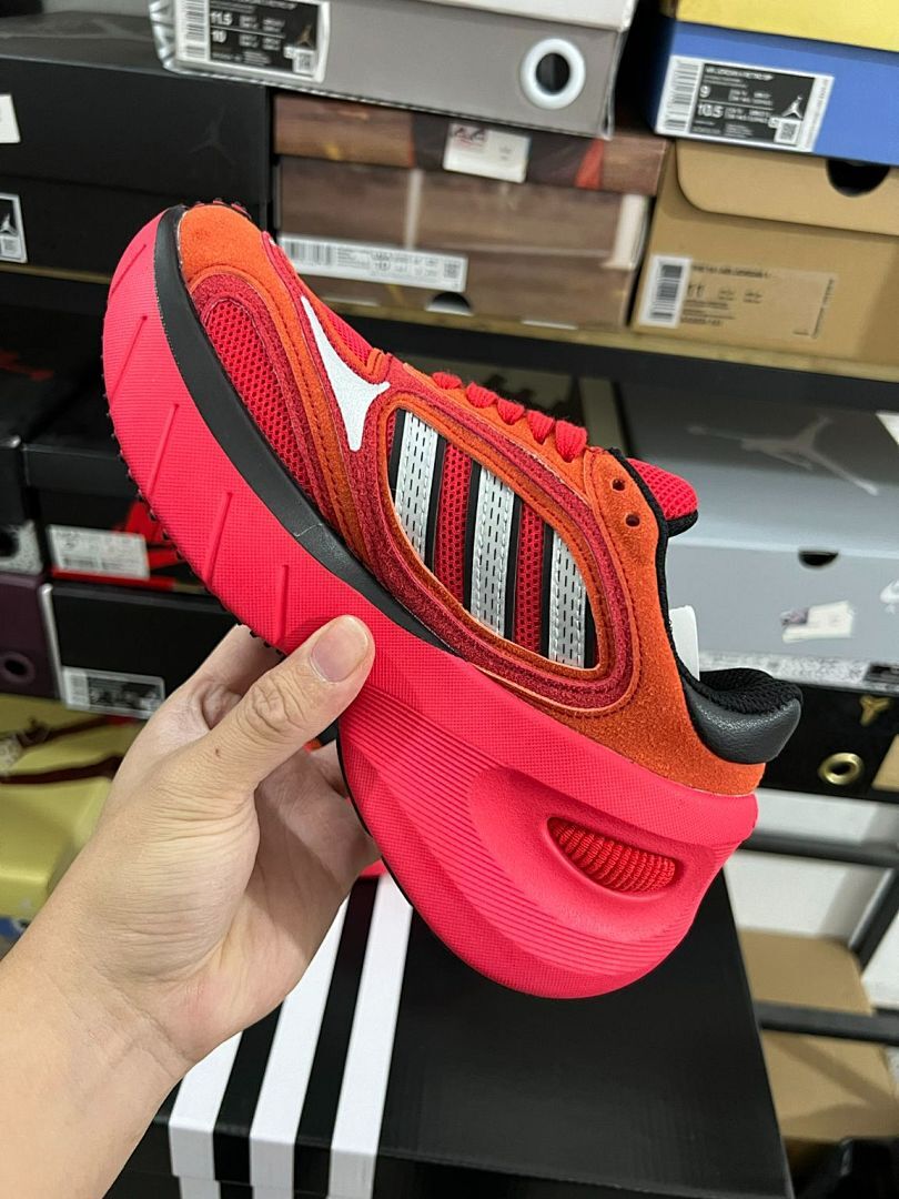 Adidas Oznova Solar Red Bright Orange Core Black HP7919 Men's Lifestyle Sneakers Shoes - Image 7