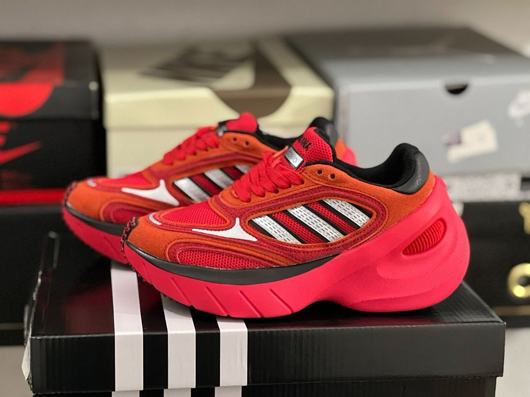 Adidas Oznova Solar Red Bright Orange Core Black HP7919 Men's Lifestyle Sneakers Shoes - Image 10