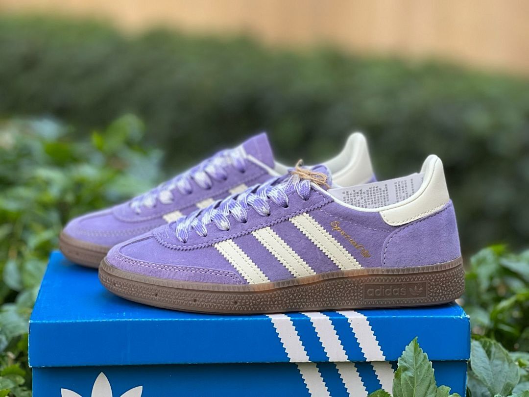 Adidas Spezial Purple Suede Cloud White Gum Sole Sneakers