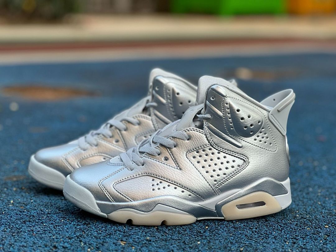 Nike Air Jordan 6 Retro Metallic Silver CT8529-070 Men's Basketball Sneakers Shoes