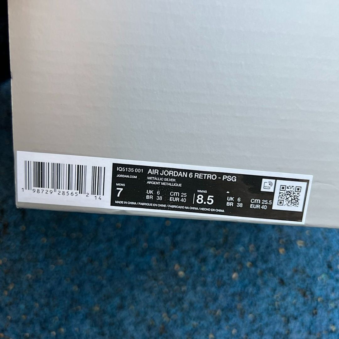 Nike Air Jordan 6 Retro Metallic Silver CT8529-070 Men's Basketball Sneakers Shoes - Image 2