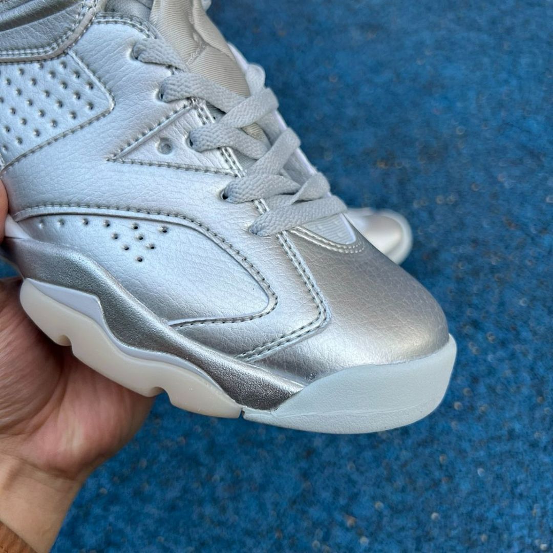 Nike Air Jordan 6 Retro Metallic Silver CT8529-070 Men's Basketball Sneakers Shoes - Image 3