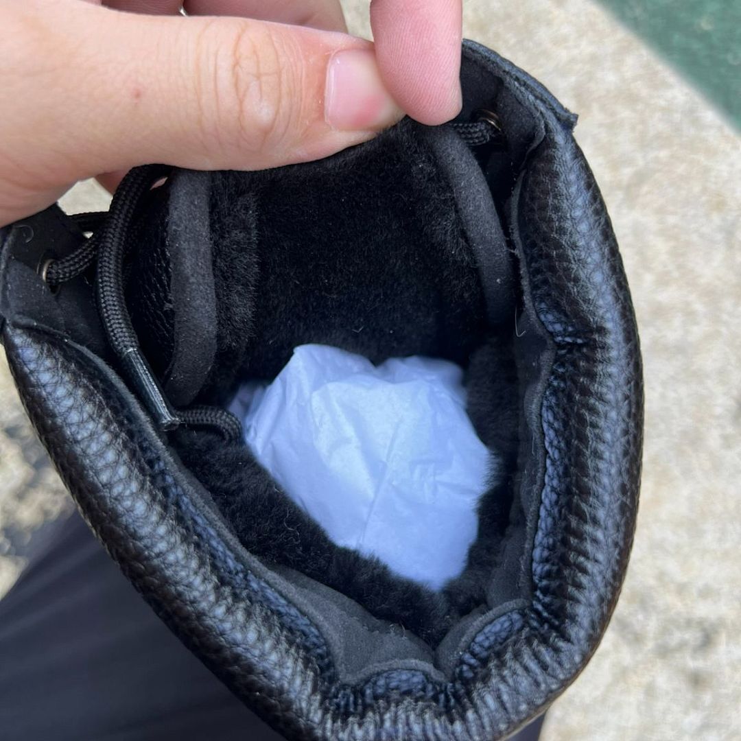 Black Pebbled Leather Lace-Up Combat Boots with Cream Chunky Platform Sole - Image 3