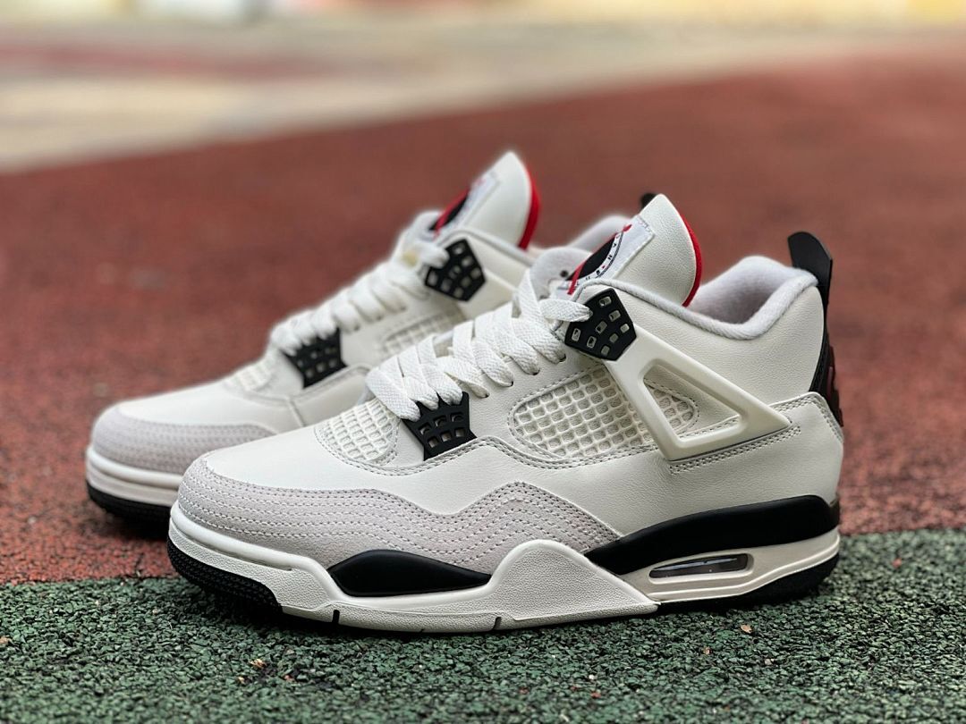 Air Jordan 4 Retro Sail Light Smoke Grey Black Red DR5415-108