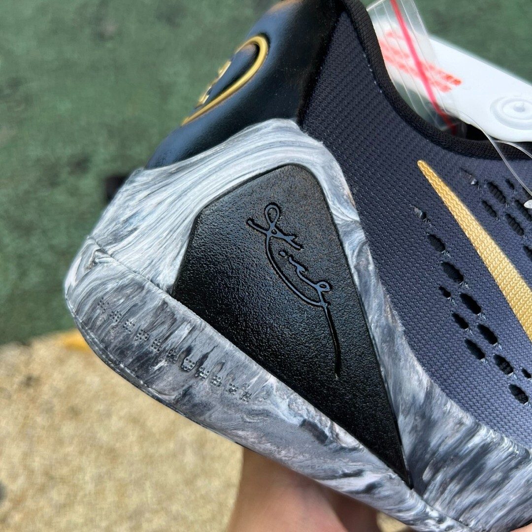 Nike Kobe 9 EM Low Anthracite Metallic Gold Black Marbled Sole Basketball Shoes Sneakers 646701-002 - Image 5